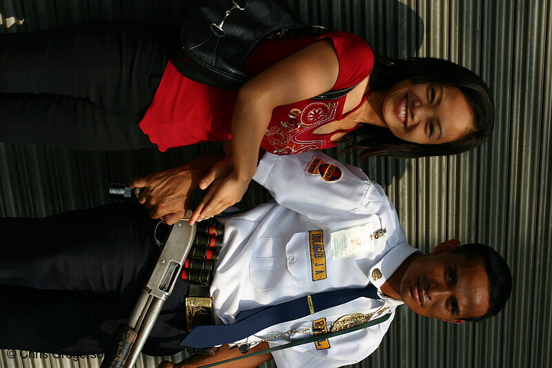 Photo of Woman with Bank Guard, the Philippines(4162)