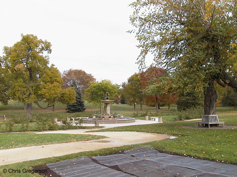 Photo of Rose Garden Fountain in Fall(1082)