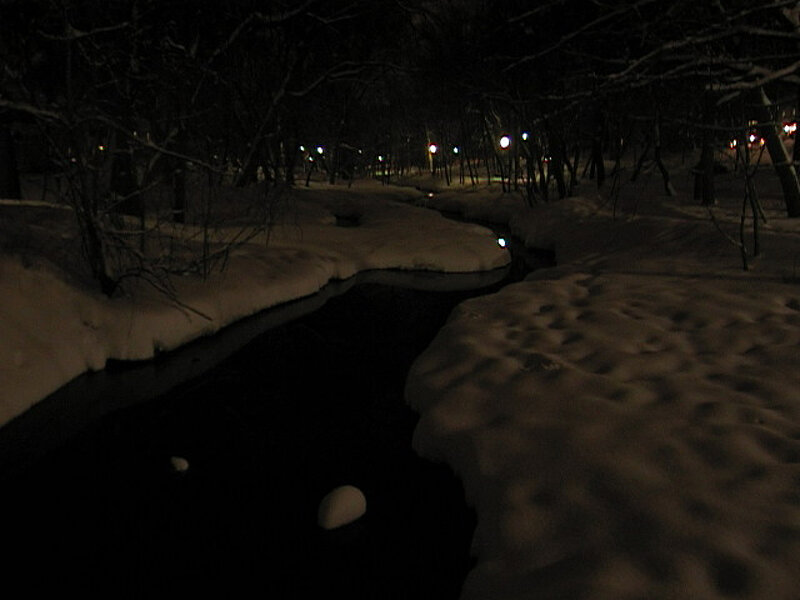 Photo of Minnehaha Creek in Winter at Night(1185)