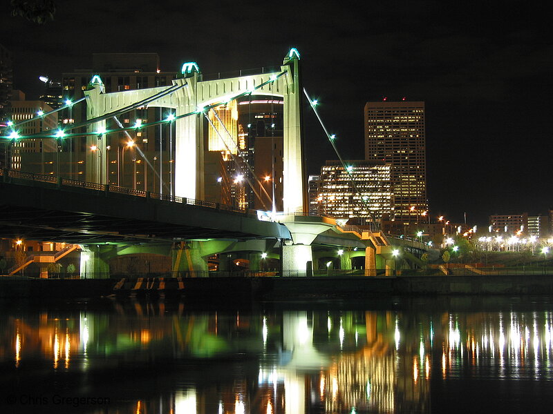 Photo of Hennepin Avenue Bridge at Night(1948)