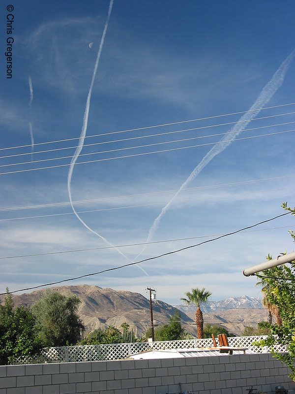 Photo of Jet Trails in the Sky Over Palm Springs(2645)