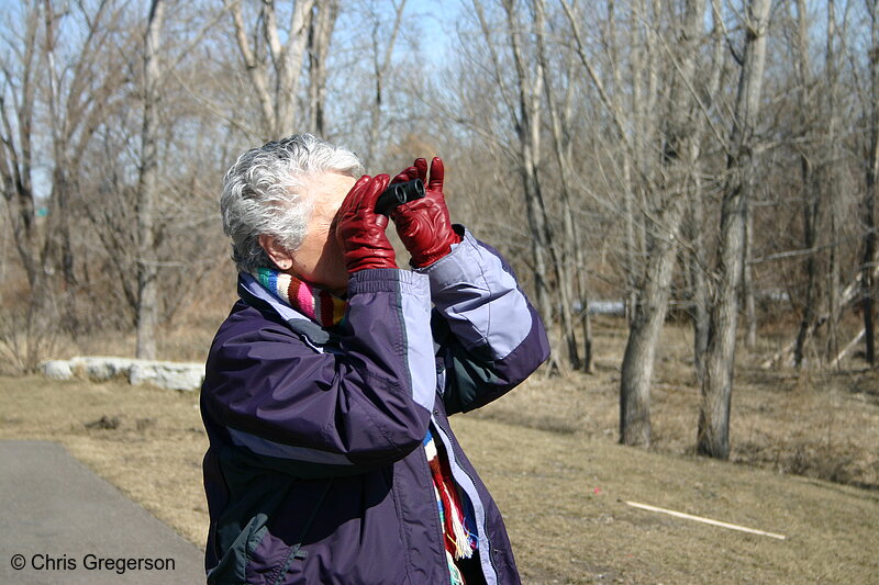 Photo of Woman Birdwatching with Binoculars(3133)