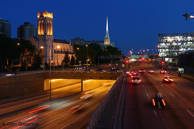 Photo of Hennepin Avenue and Freeway Tunnel at Night(3186)