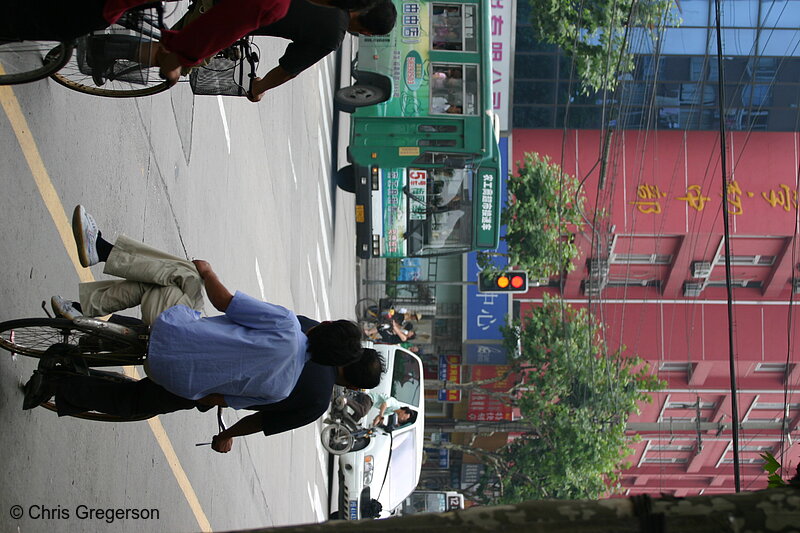 Photo of Man Riding on the Back of a Bike(3415)