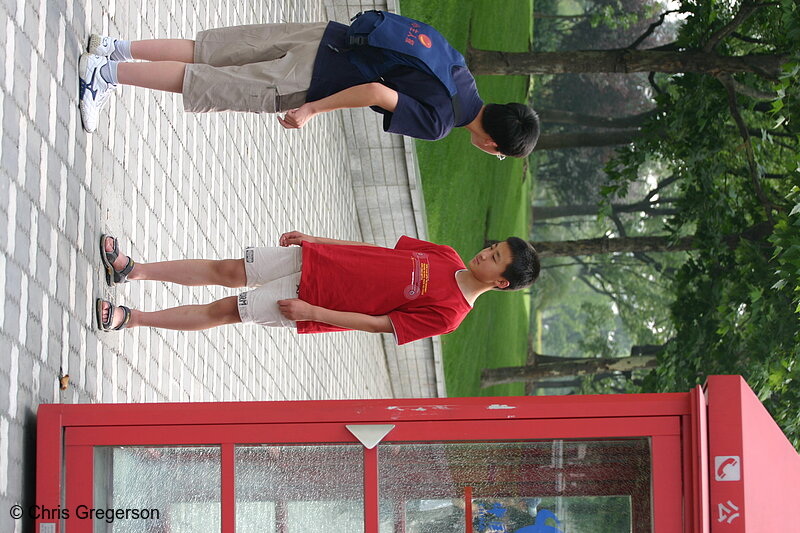 Photo of Boys Talking by Phonebooth, Shanghai(3426)