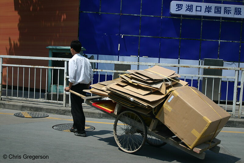 Photo of Chinese Man Pulling Cart(4223)