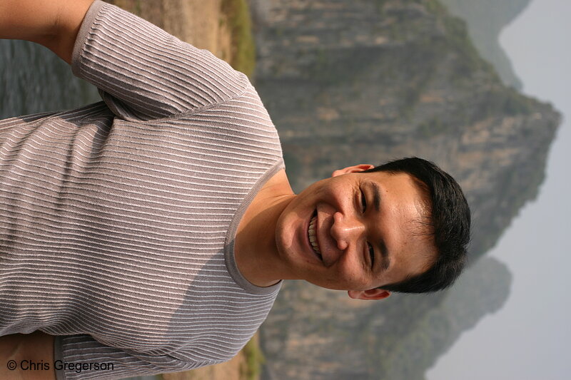 Photo of Chinese Man on Li River Cruise, Guilin, China(4264)