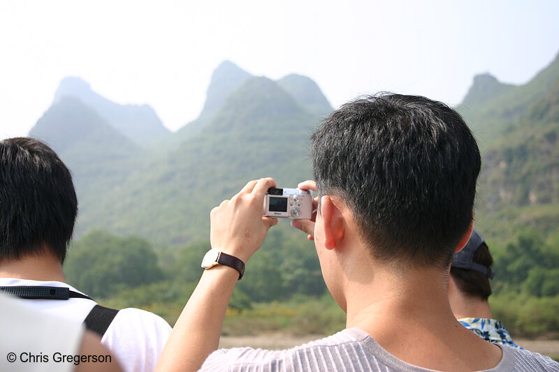 Photo of Man Taking Picture, Li River Cruise, China(4265)