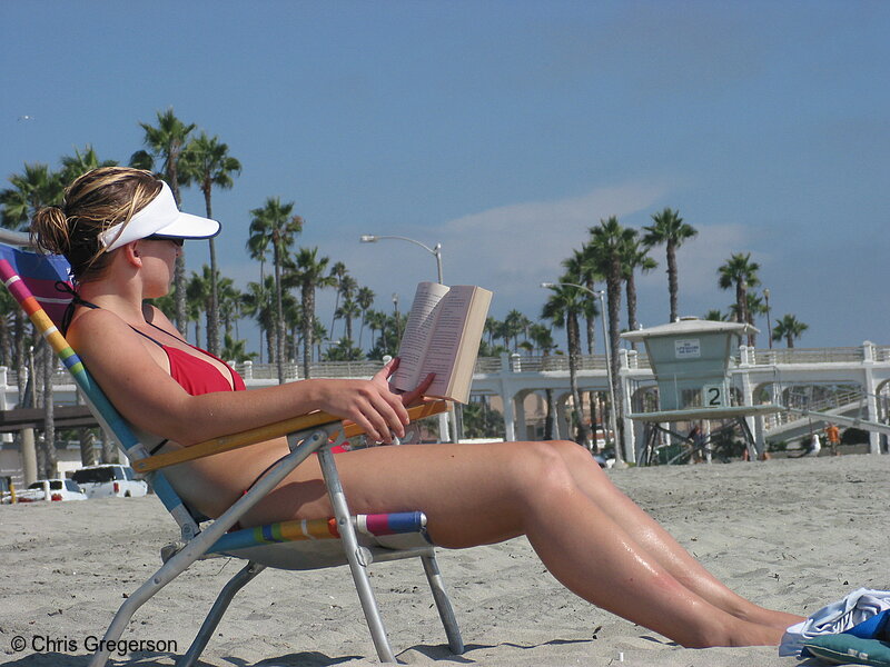Photo of Woman Sunbathing, Oceanside Beach(4360)