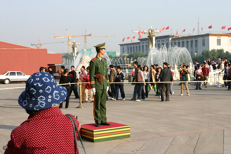 Photo of Chinese Soldier Outside the Forbidden City(4375)