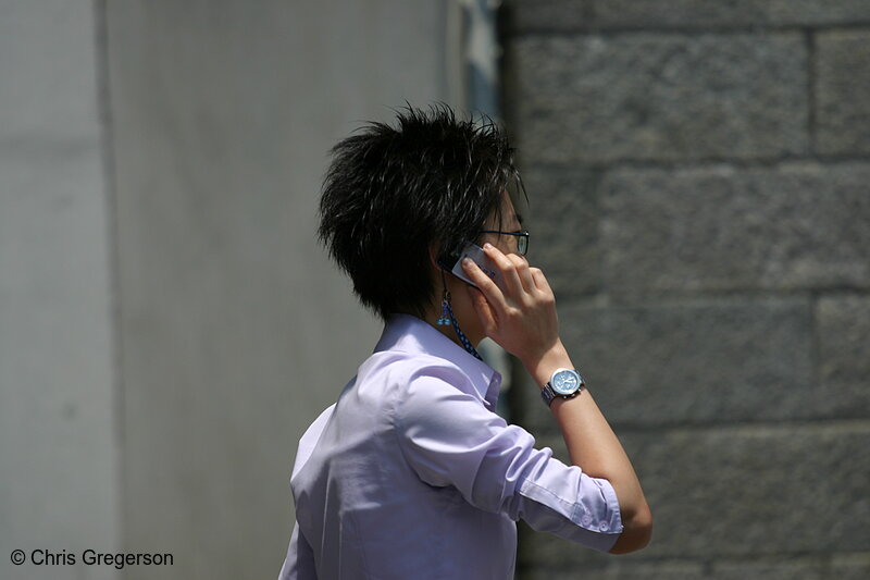 Photo of Woman on Cell Phone, Hong Kong(4404)