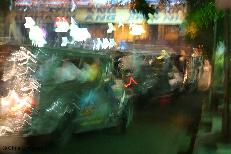 Photo of Jeepneys in Manila at Night(4465)