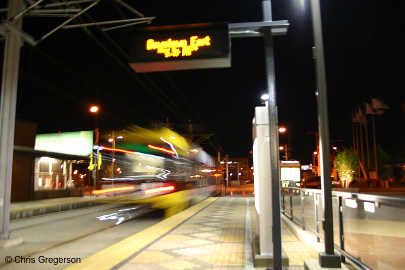 Photo of Light Rail Train Leaving at Night(4490)