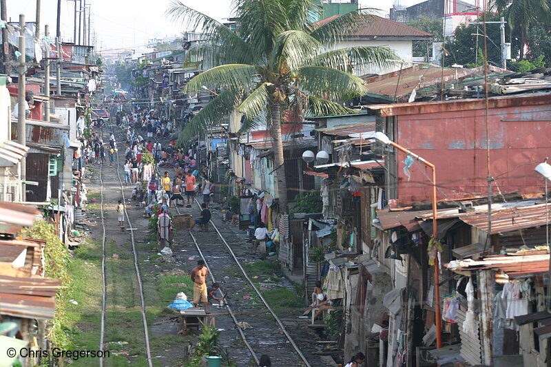 Photo of Train Tracks and Squatters, Manila(4593)