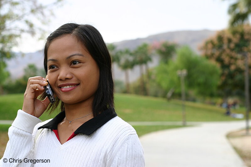 Photo of Asian Woman Talking on Cell Phone(4915)