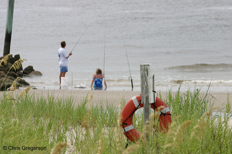 Photo of Couple Fishing on Bald Head Island, NC(4953)