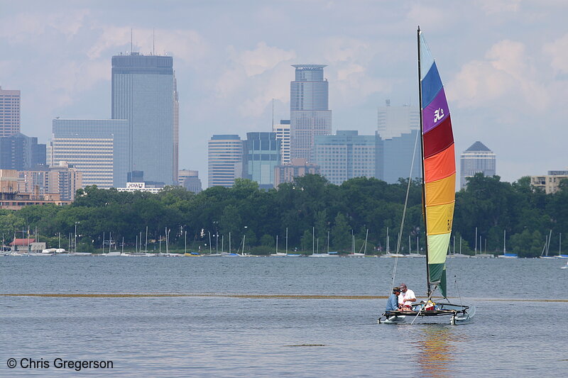 Photo of Rainbow Sailboat and the Minneapolis Skyline(5009)