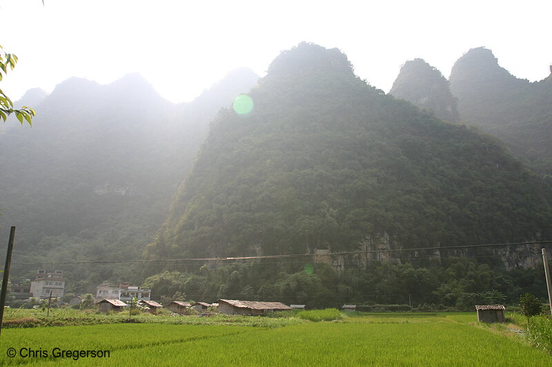 Photo of Rice Fields and Mountains in Rural China(5067)