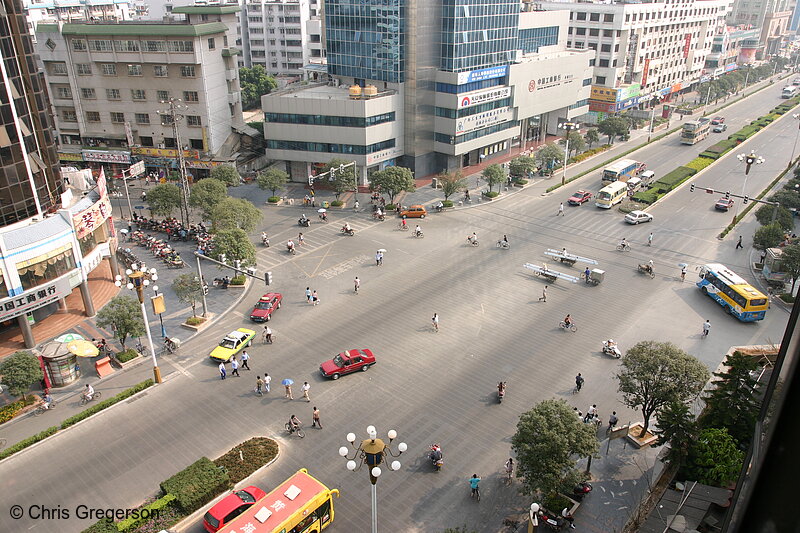 Photo of Overhead View, Guilin China Intersection(5102)