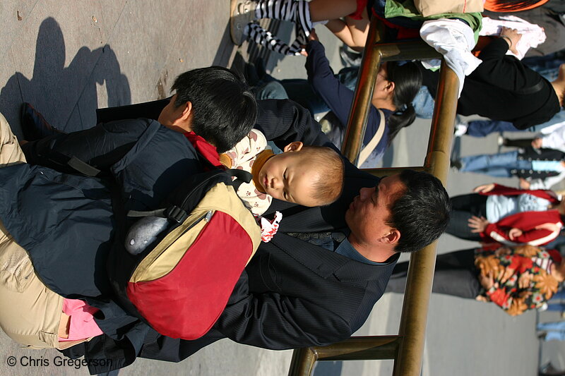 Photo of Chinese Father and Young Child in Beijing(5124)