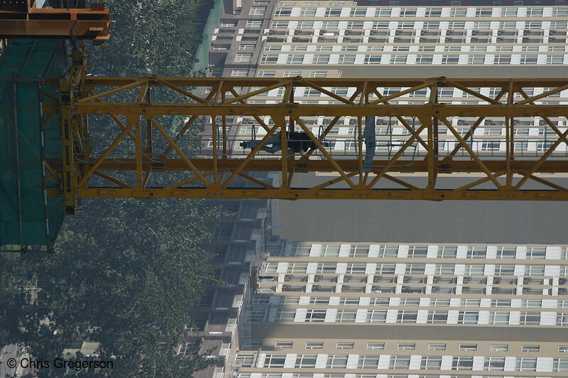 Photo of Worker Climbing Construction Crane, Beijing, China(5152)