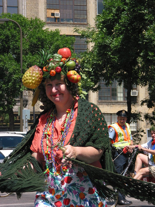 Photo of Woman in Fruit Hat in Minneapolis Parade(5235)