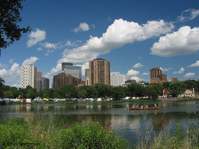 Photo of Canoe and Skyline from Loring Park(5241)
