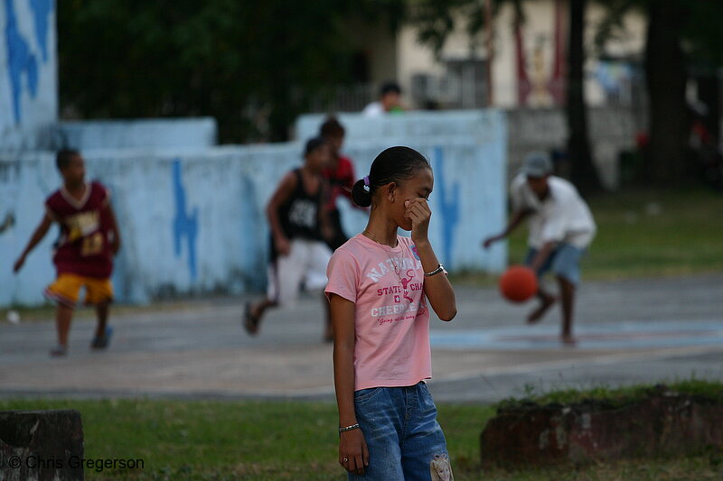 Photo of Teenager at Night Near the Public Basketball Court(5368)