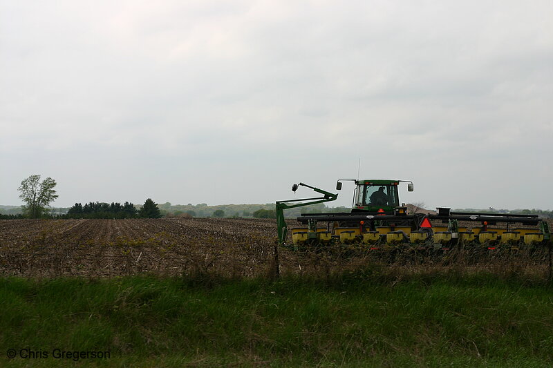 Photo of Tractor and Tiller in a Wisconsin Field(5387)