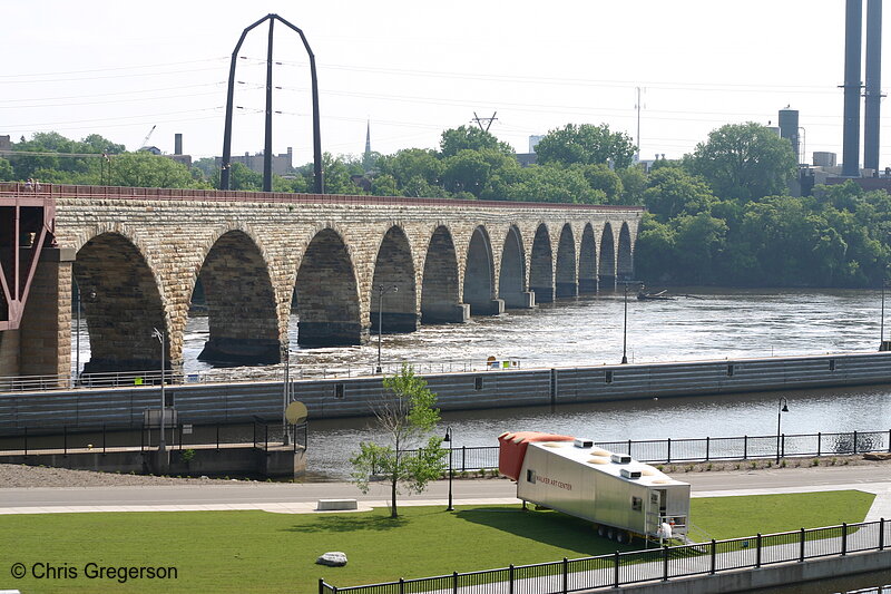 Photo of Mississippi River and the Stone Arch Pedestrian Bridge(5469)