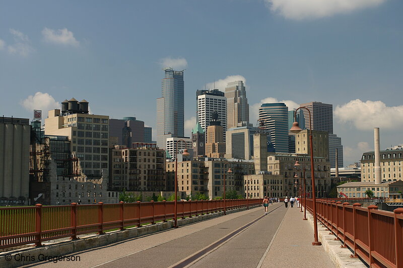 Photo of Downtown Minneapolis Skyline and Pedestrian Path(5470)