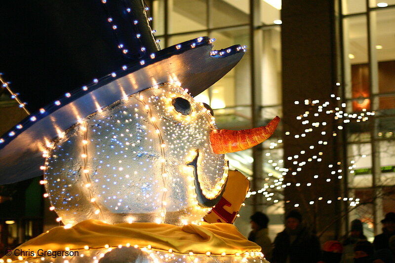 Photo of Close-Up of Giant Snowman in the Holidazzle Parade(5668)