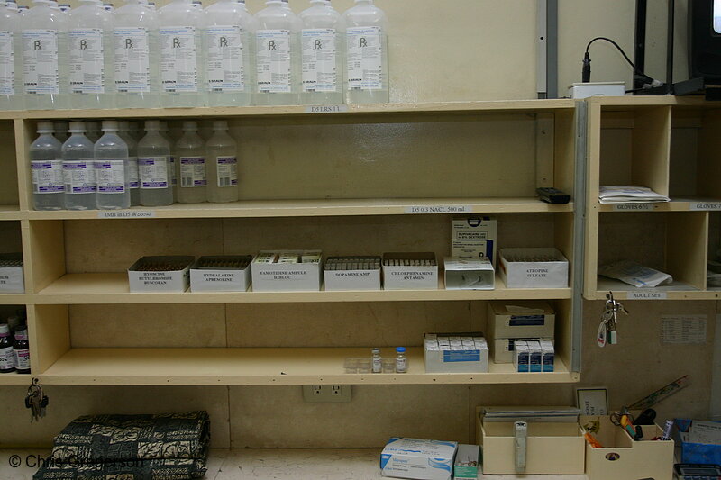 Photo of Vials, Microscope Slides and Saline Solution in ONA(5942)