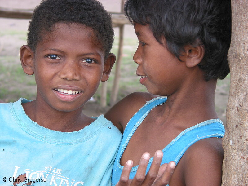 Photo of Two Different Looking Aeta Boys in Pampanga Village(6011)