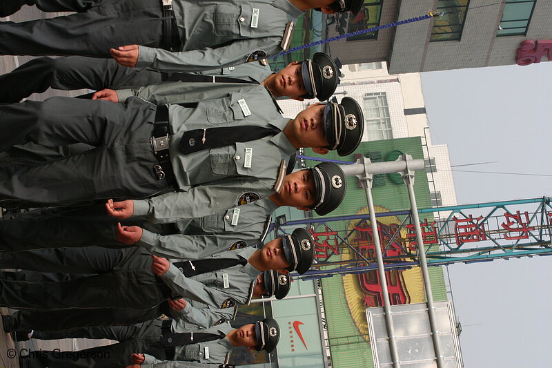 Photo of Security Guards Marching at Wangfujing Street, Beijing(6036)