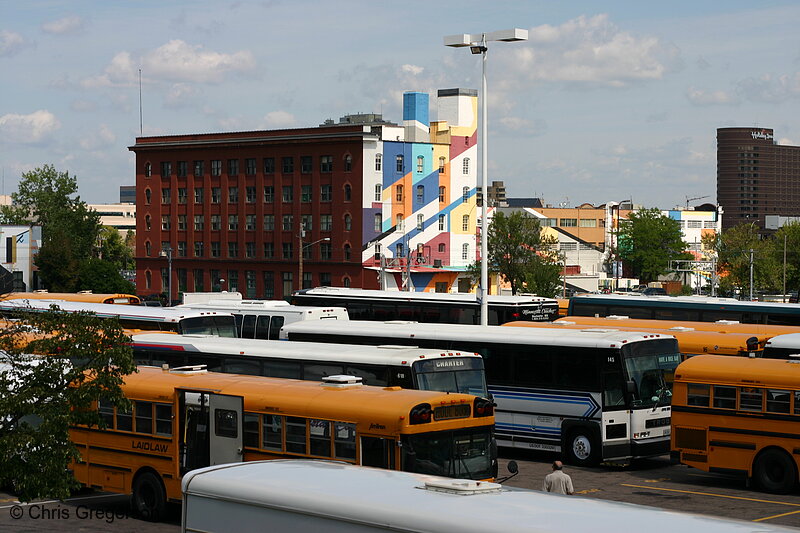 Photo of Buses Parked Outside the Metrodome(6248)