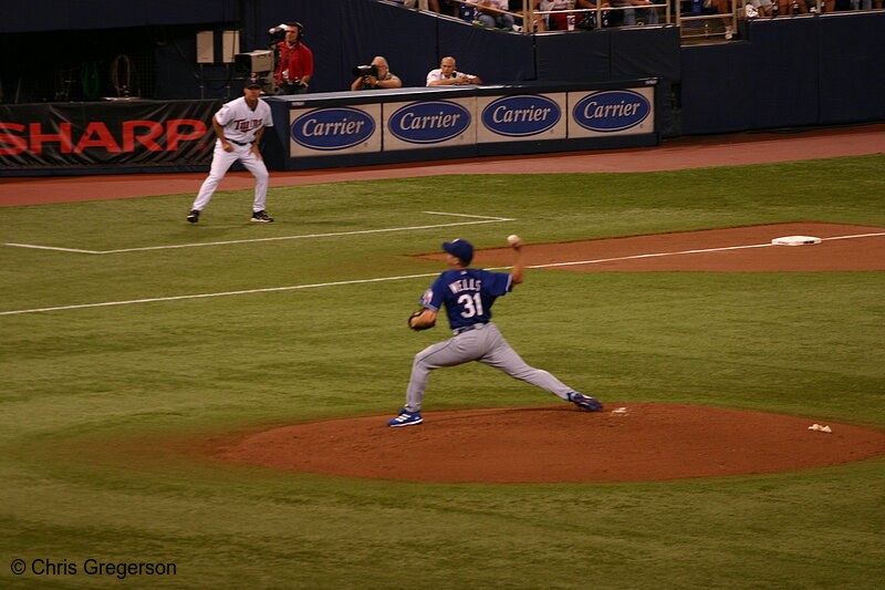 Photo of Pitcher for the Texas Rangers (Wells) Winding Up(6252)