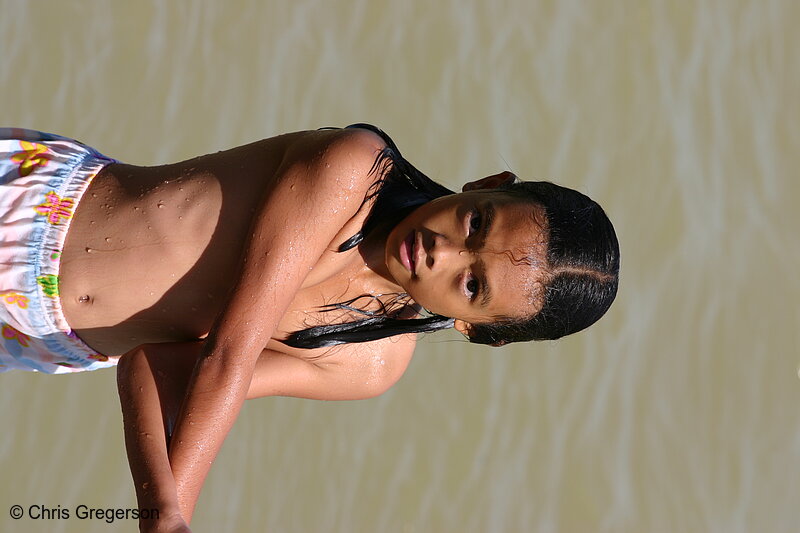 Photo of Close-Up of Girl Swimming in the Badoc River, Ilocos Norte, the Philippines(6375)