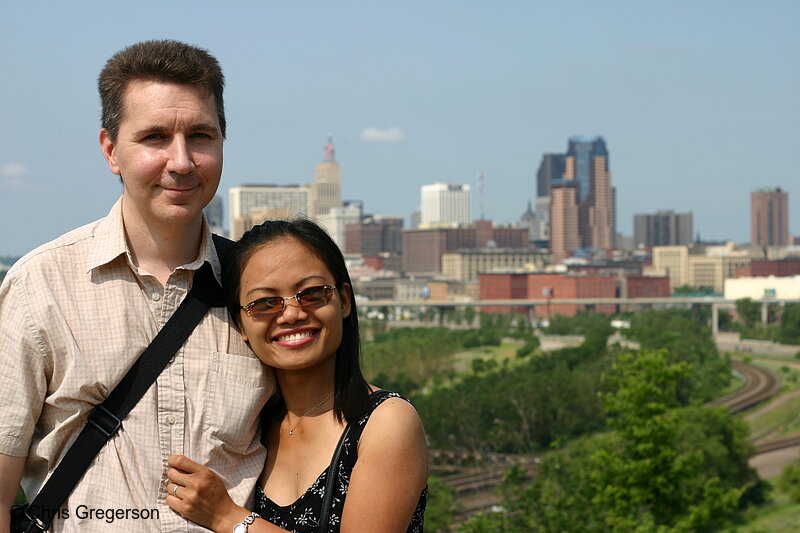 Photo of Filipino-American Couple and the St. Paul Skyline(6396)