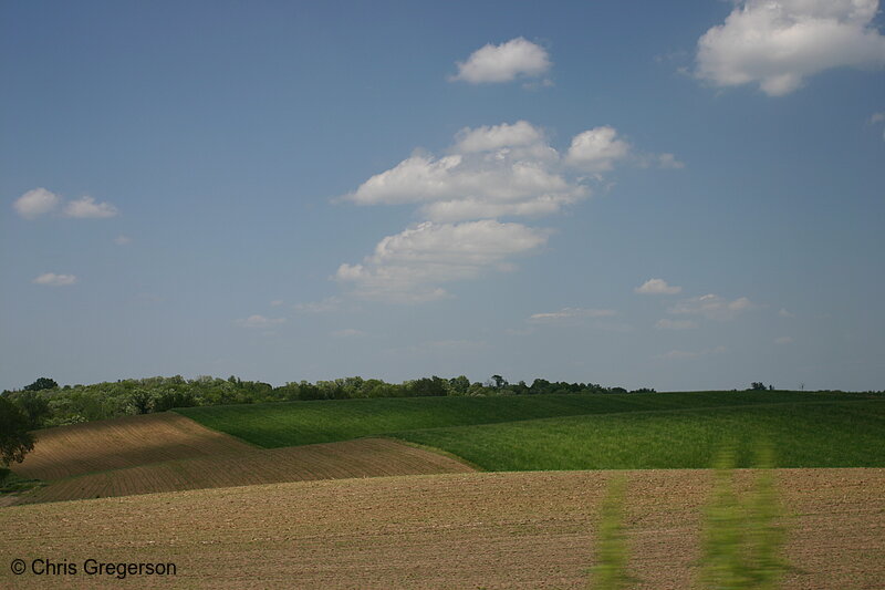 Photo of Farm Fields and Green Hills, Rural Wisconsin(6613)