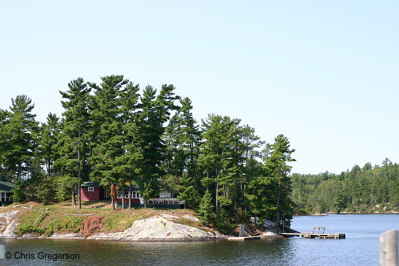 Photo of Island with Cabins, Lake of the Woods, Ontario(6734)