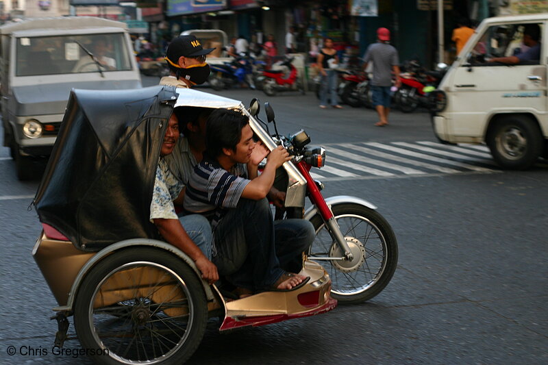 Photo of Trike with Passengers in Downtown Laoag(6751)