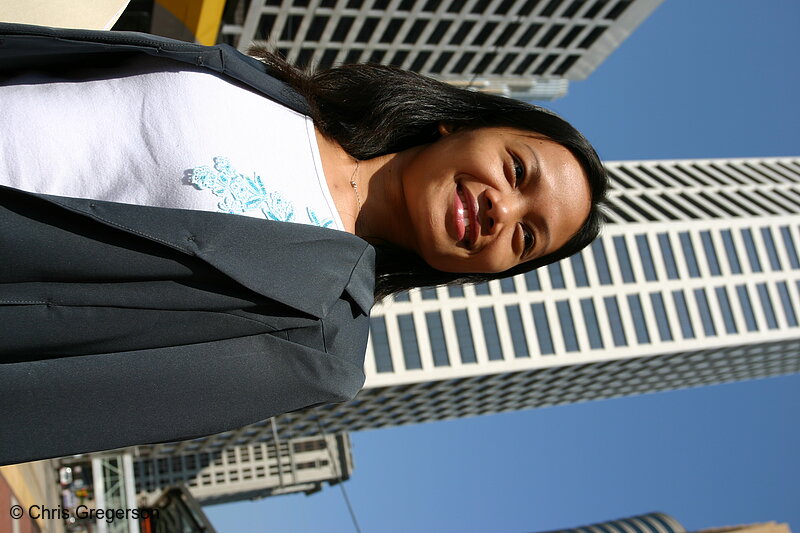 Photo of Asian Commuter at Light Rail Station, Downtown Minneapolis(6994)