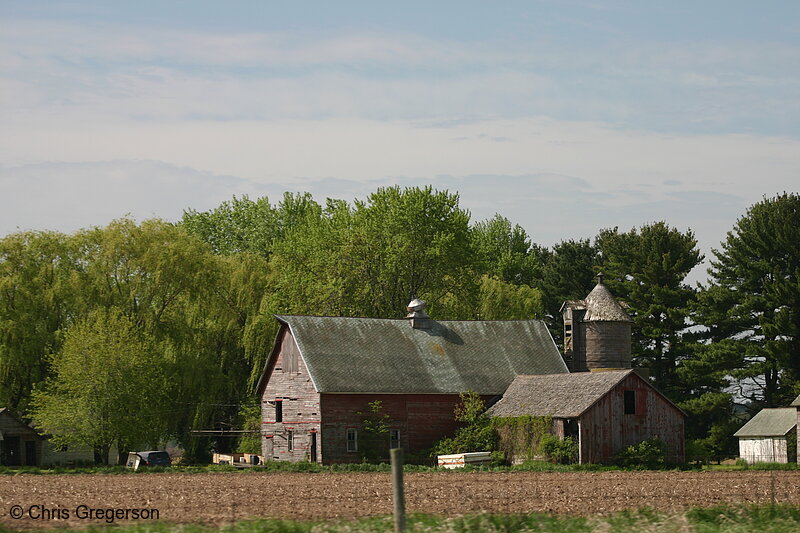Photo of Old Farm and Plowed Field(7008)