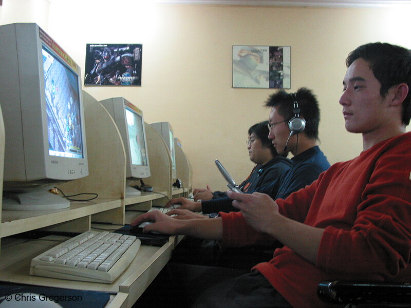 Photo of Men in Internet Cafe, Beijing, China(7056)