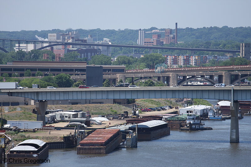 Photo of Barges Parked on the Mississippi River(7107)