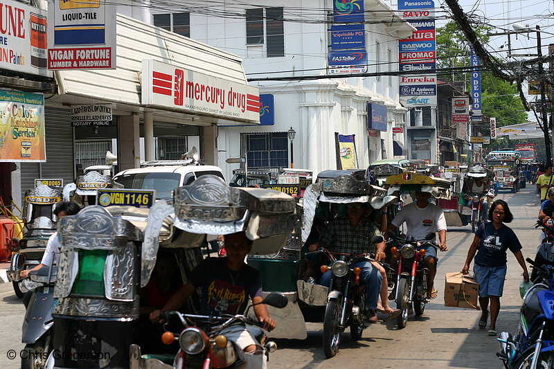 Photo of Trikes on the Street in Vigan, the Philippines(7507)