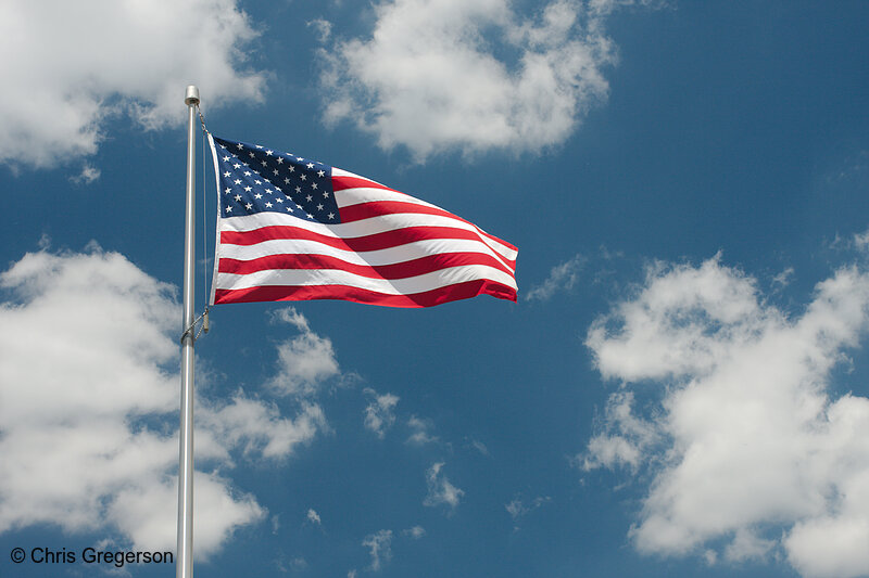 Photo of American Flag Outside Public School(7654)