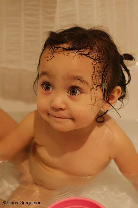Photo of Athena Playing in the Tub(7709)