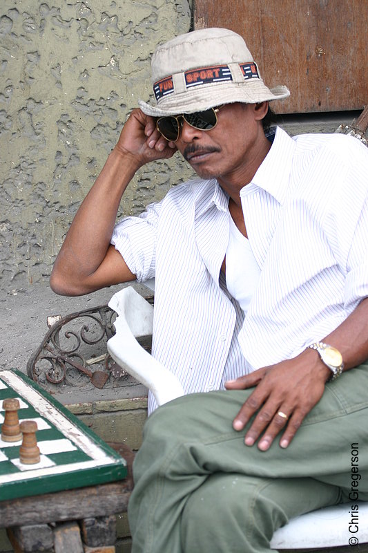 Photo of Man Playing Chess, Angeles City(7753)